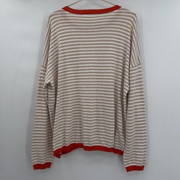 Anrabess Women's Long Sleeve Crewneck Striped Pull-Over Sweater/Top XL - Picture 4 of 9